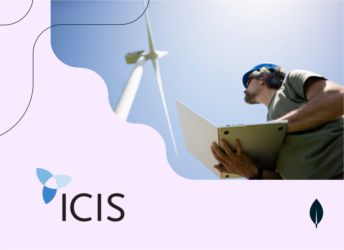 Illustration of an engineer working with a wind turbine