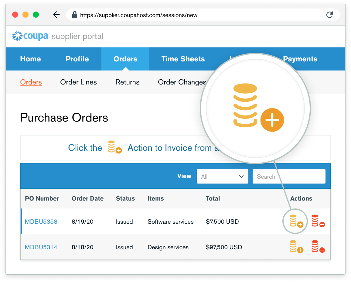 Step 3 screenshot - Finding Purchase Orders
