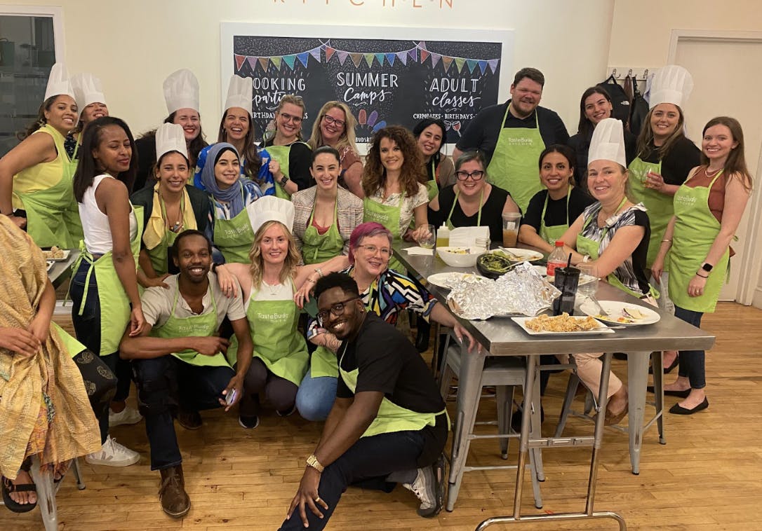 Team photo of the MongoDB Executive Support team at a team building event