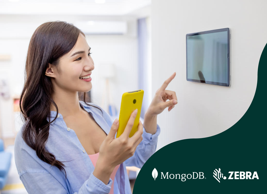 Image of a woman working with smart devices.