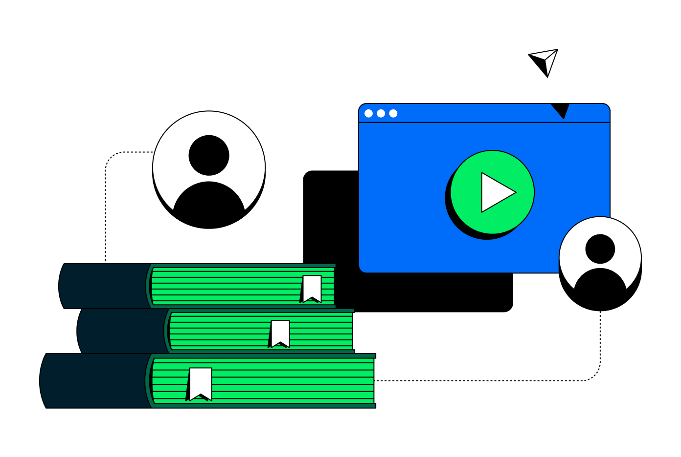 An illustration of users sharing information about building solutions on MongoDB