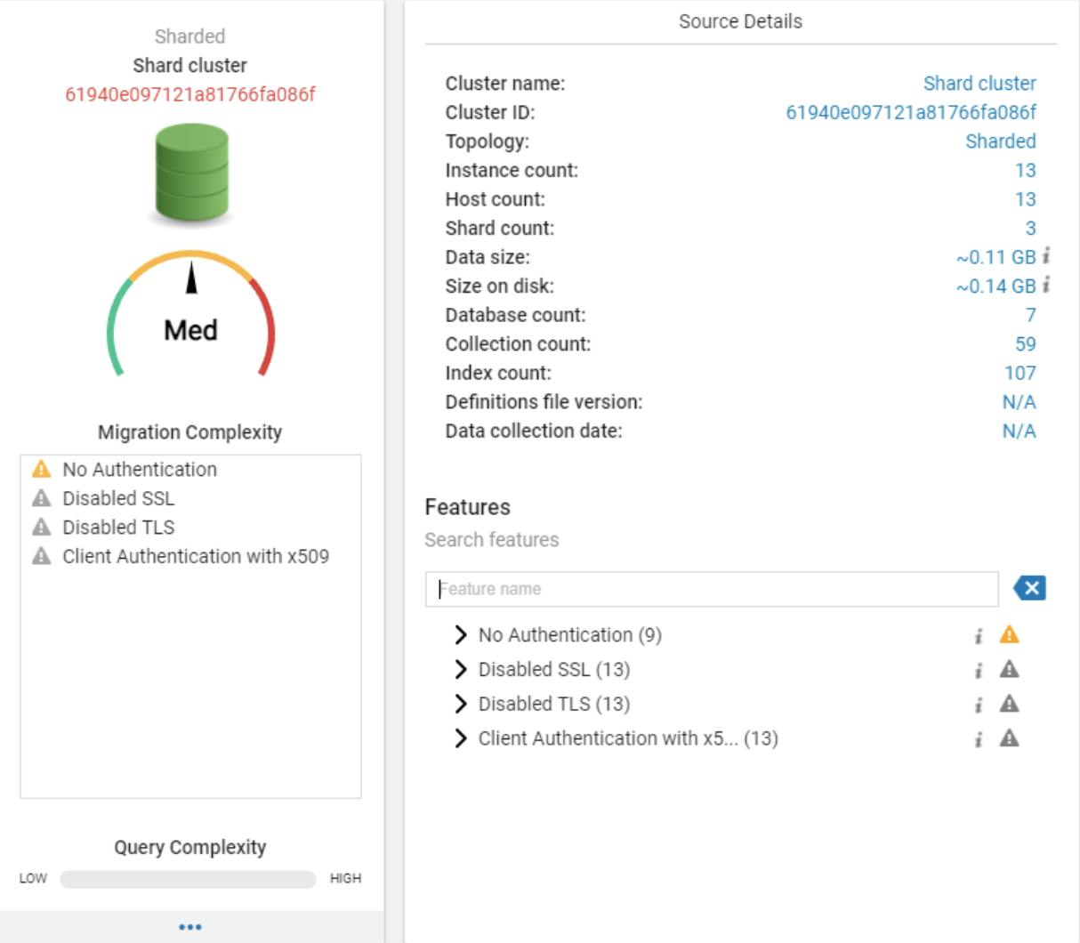 Source Cluster Features