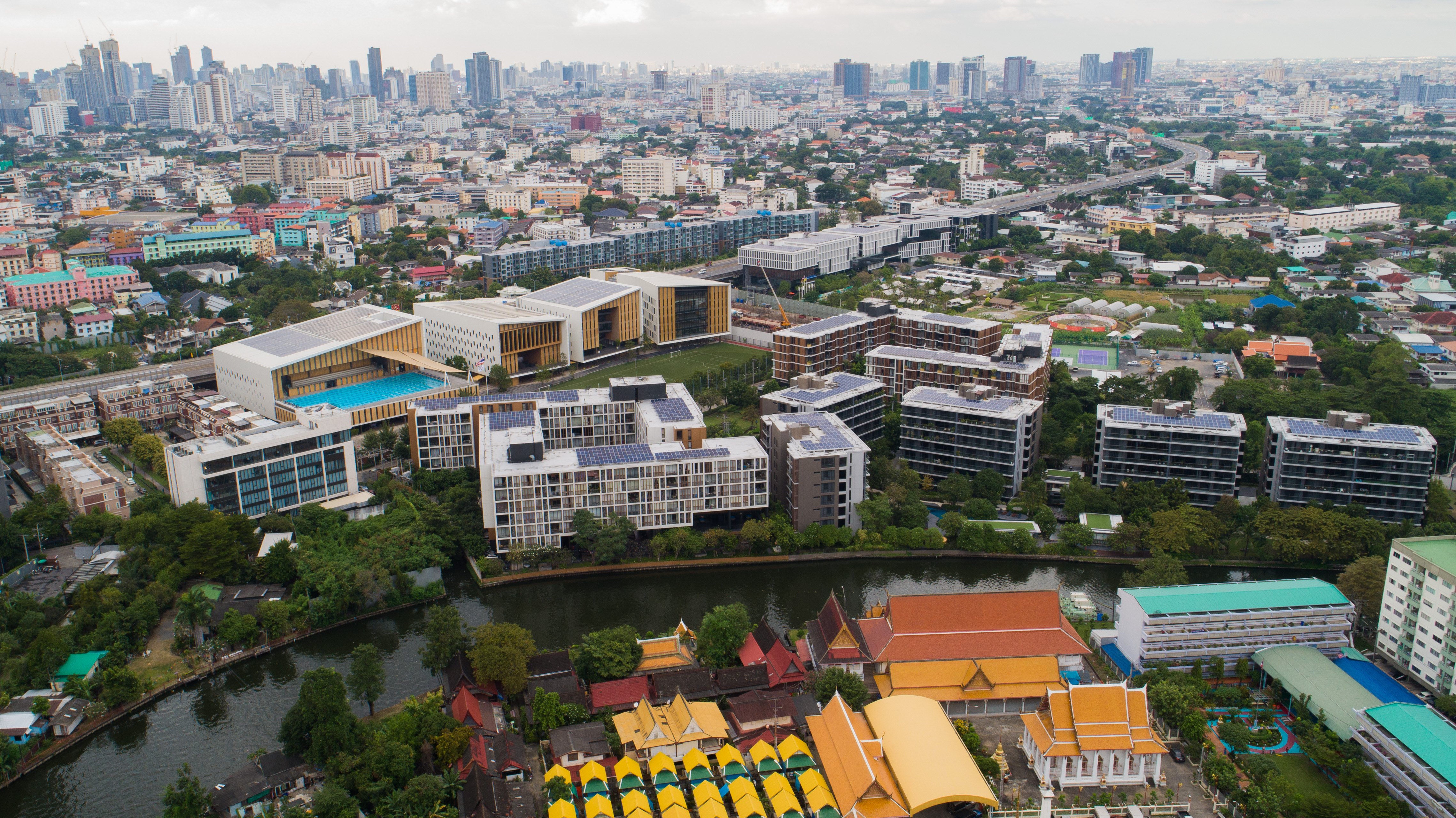 Rooftop solar panels in Bangkok Thailand