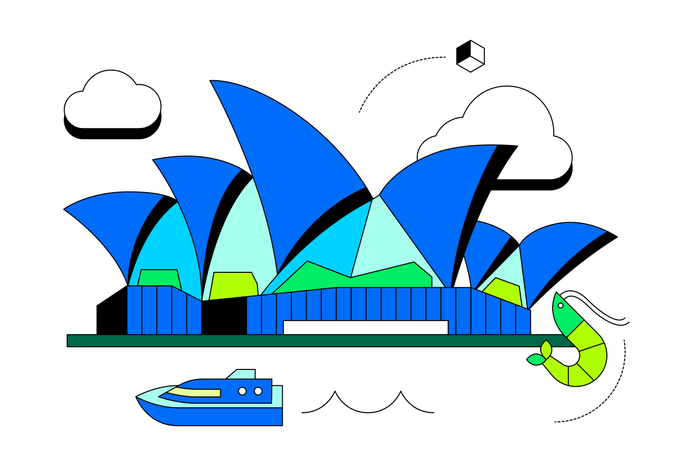 Illustration of the Sydney Opera House in Australia