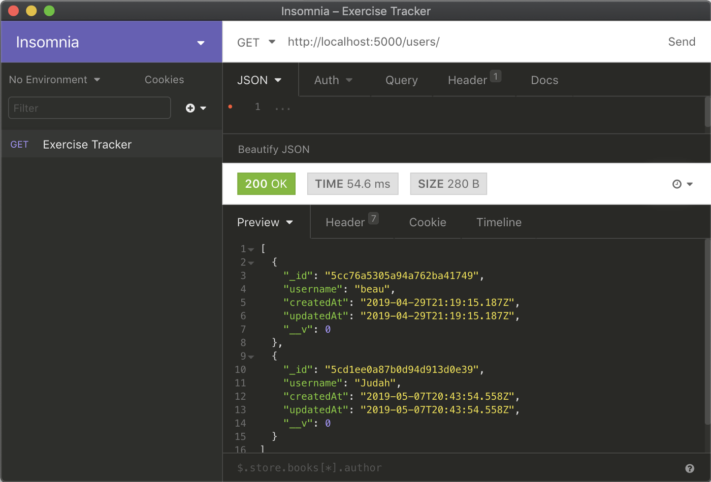 New user using Insomnia or MongoDB Atlas