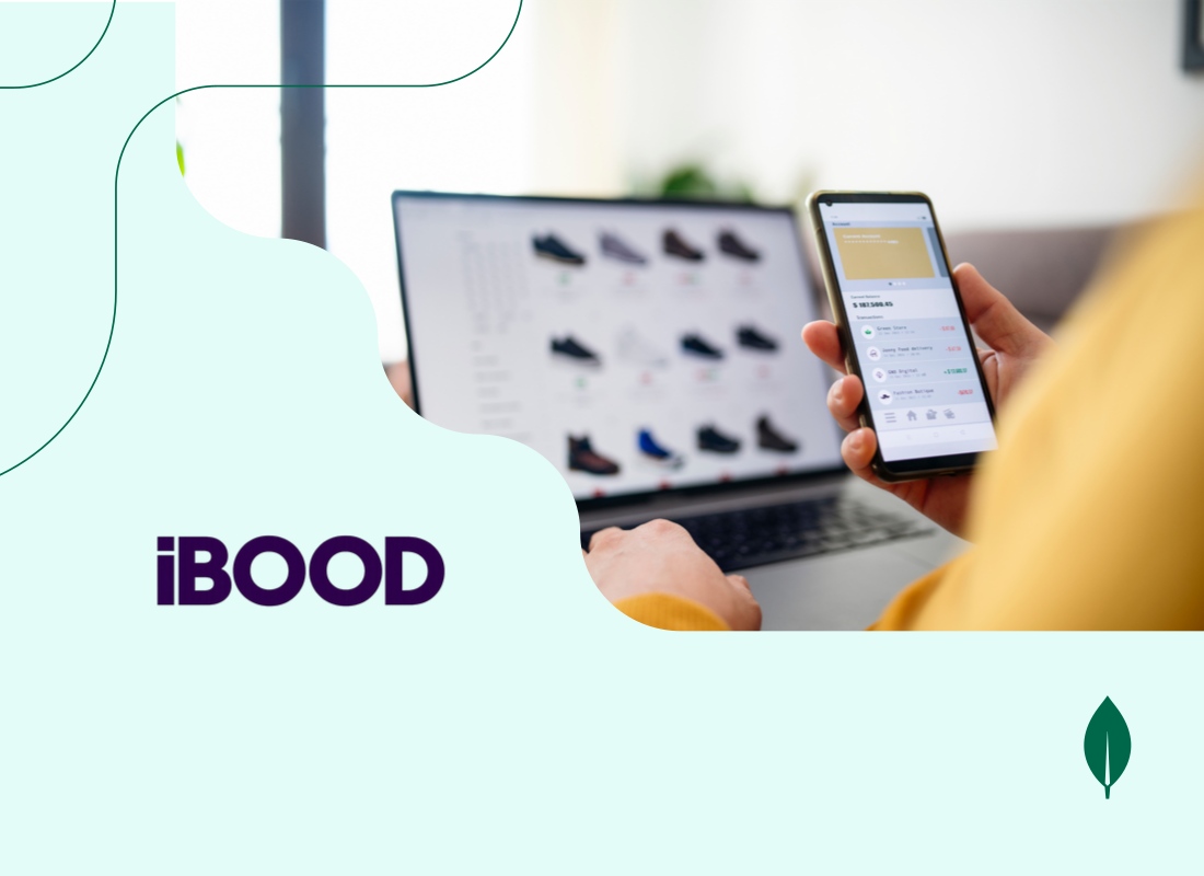 Illustration of a person holding a mobile phone beside a laptop showing an e-commerce site.