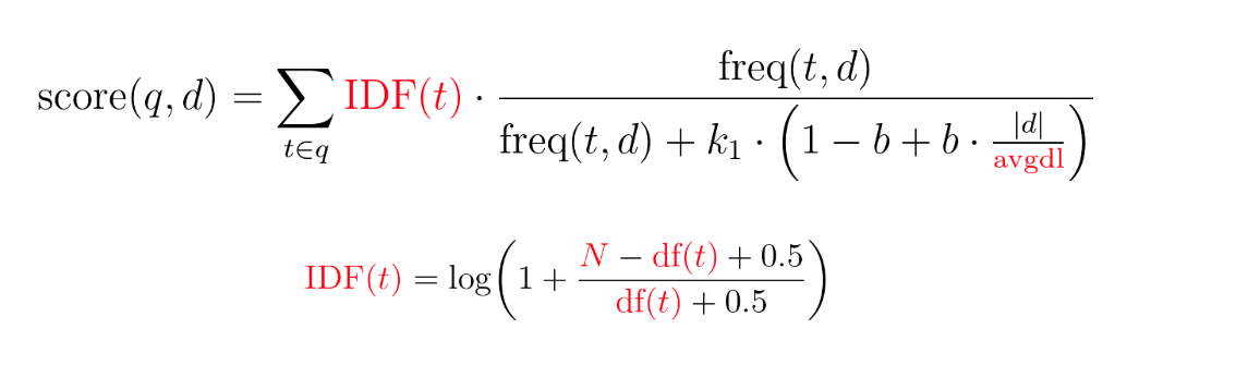 Two formulas for BM25.