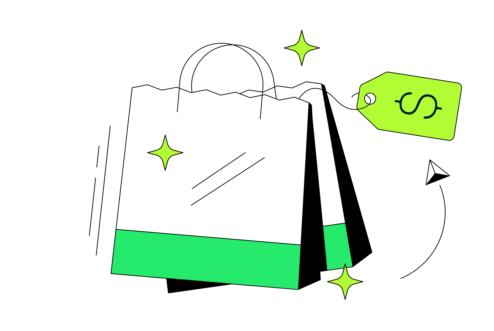 Illustration depicting retail