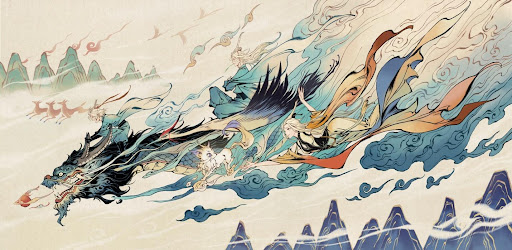 Illustration of a mobile game about Taoist spiritual cultivation.