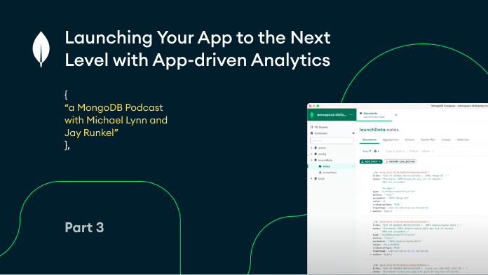 A podcast cover photo for Part Three of Launching Your App to The Next Level with App-driven Analytics.