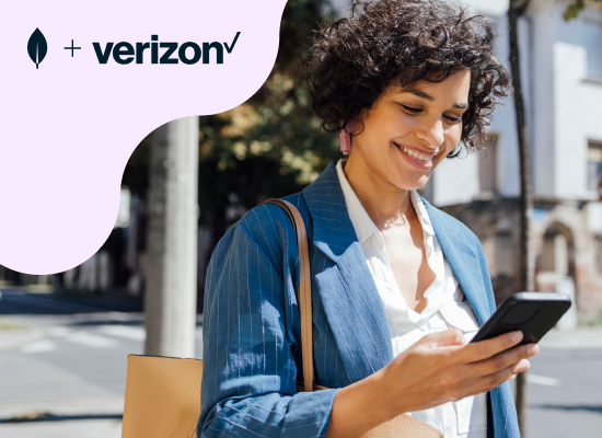 Illustration of a woman using her smartphone.