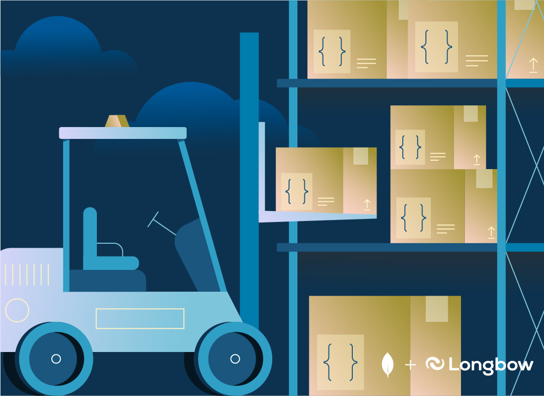 Illustration of a forklift and shipping boxes