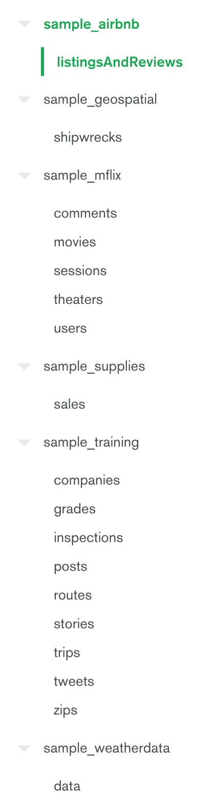 Available Databases and Schemas