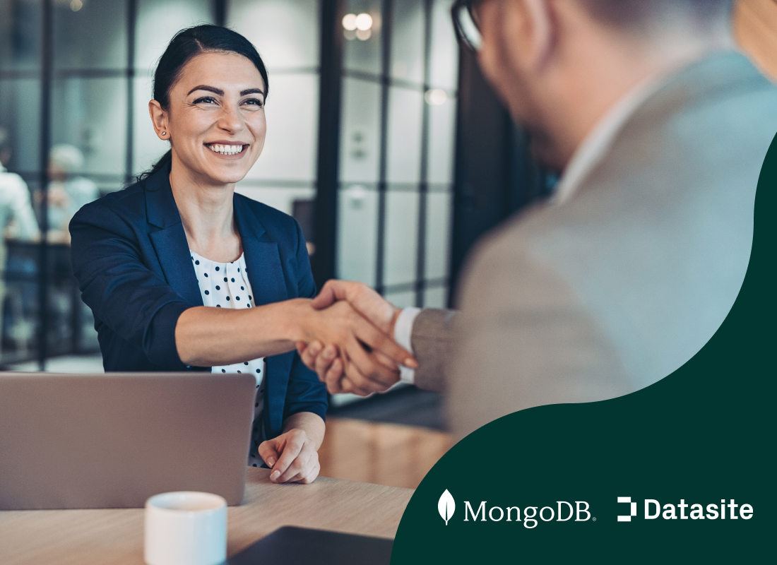 An image illustrating a business conversation between two individuals.