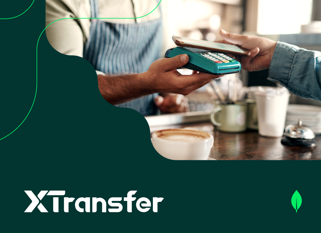 lustration of payment for an order via a terminal.