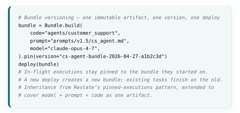 Code example for bundle versioning.