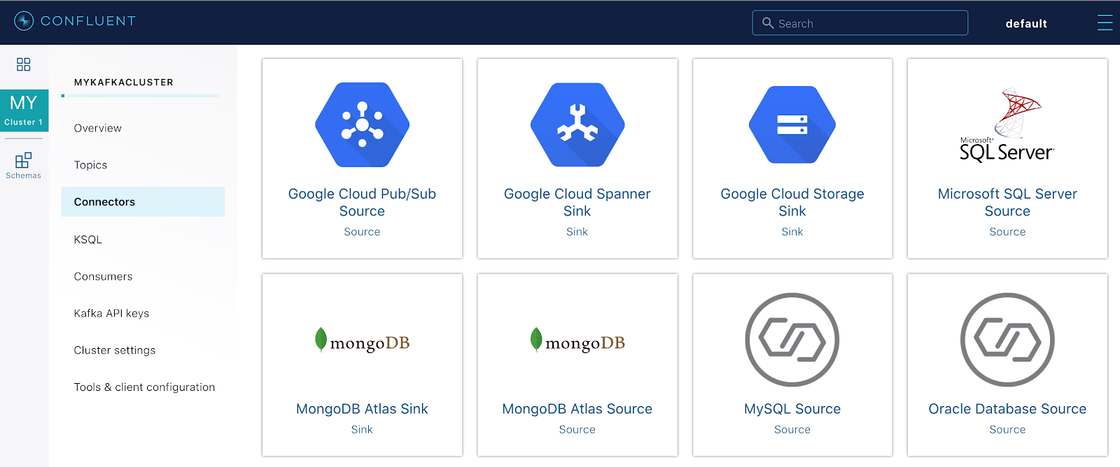     Figure 2: MongoDB Atas Sink and MongoDB Atlas Source in the Confluent Cloud    