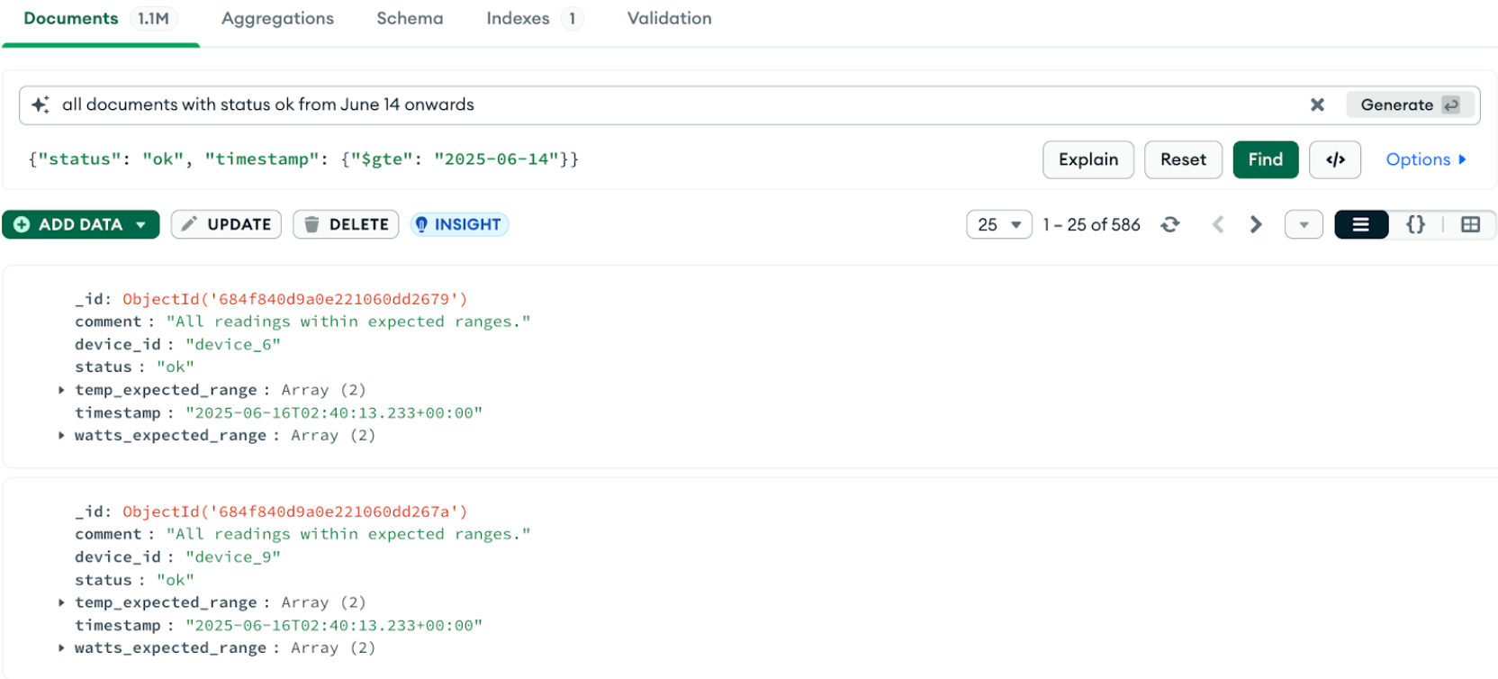 Screenshot of the Data Explorer UI.