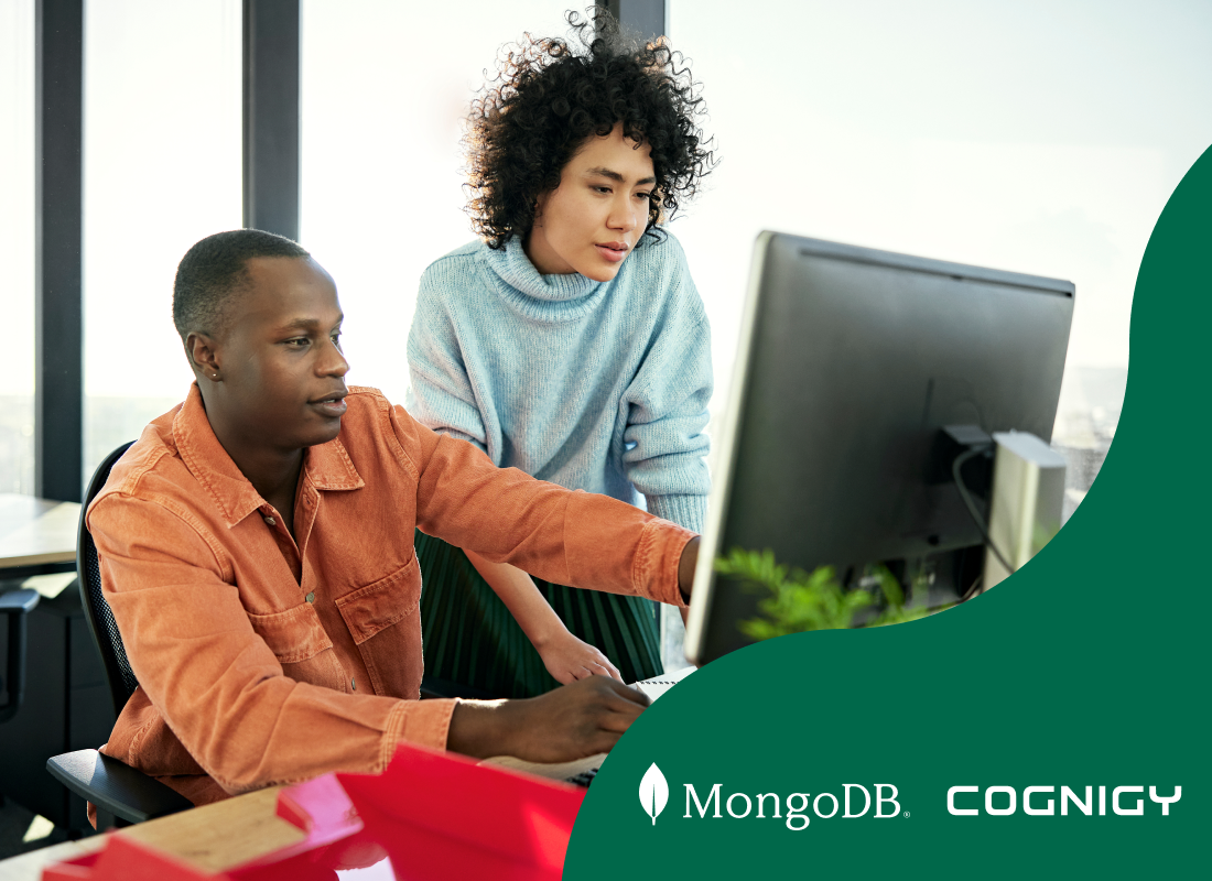 Image of a man and woman working in the office.
