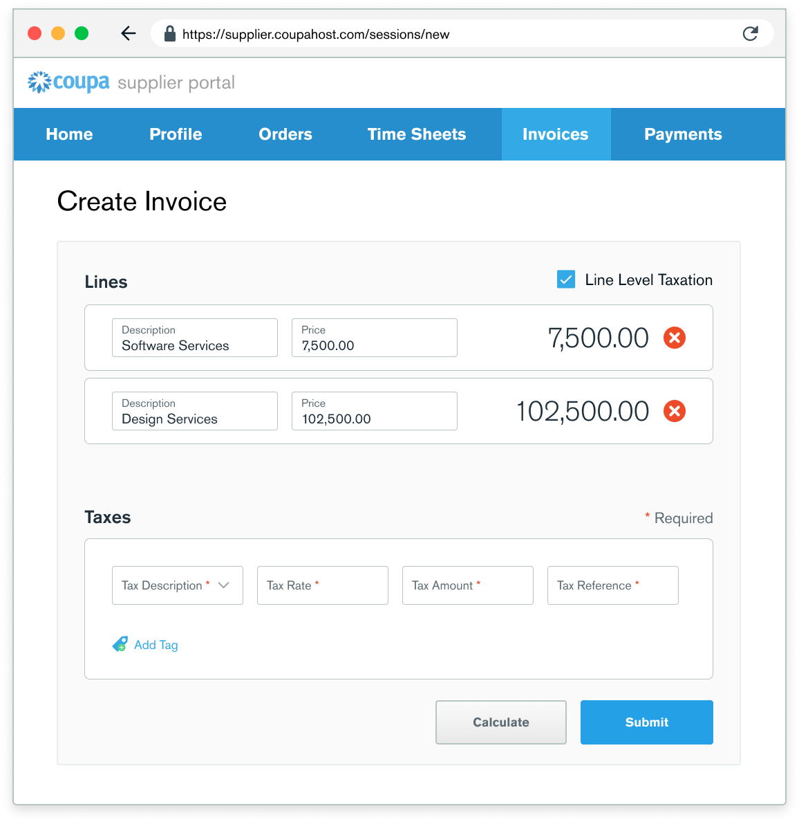 Step 5 screenshot - Invoice specifics
