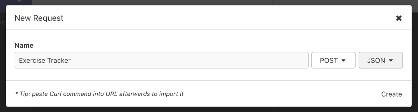 New request modal