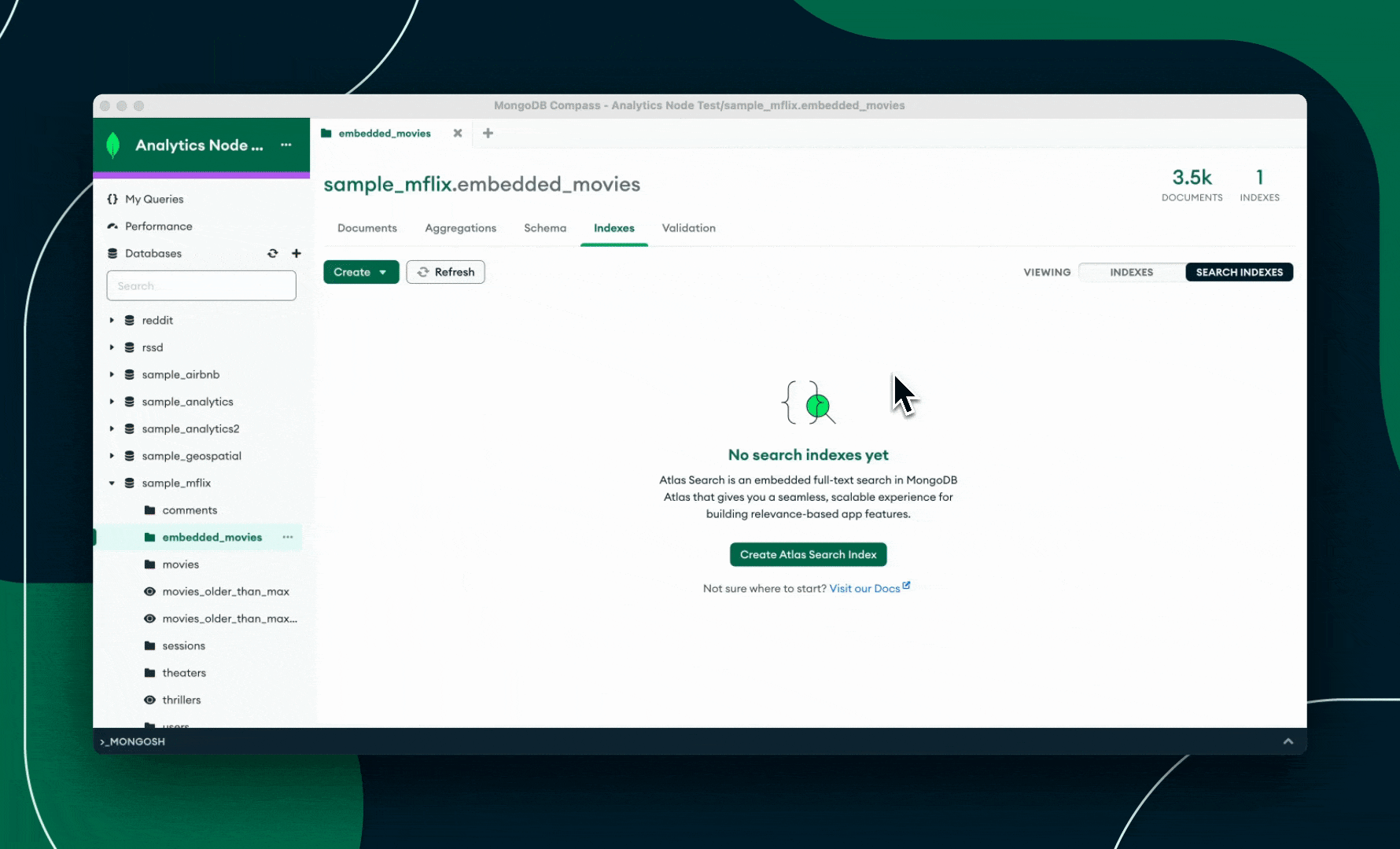 GIF showing how to build a search index.