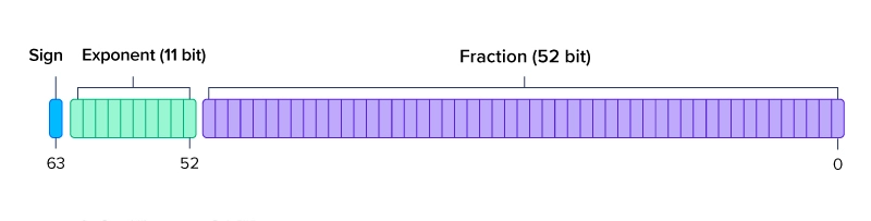 FP64 double precision floating point binary structure