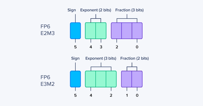 What is FP6? E2M3 and E3M2?