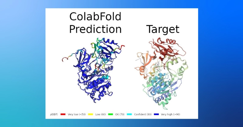 alphafold/colabfold confidence prediction of luciferase enzyme 2d1s
