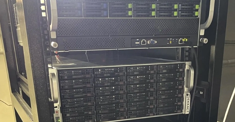 image of Exxact GPU and storage servers in a rack