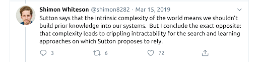 Tweet argument from Shimon Whiteson