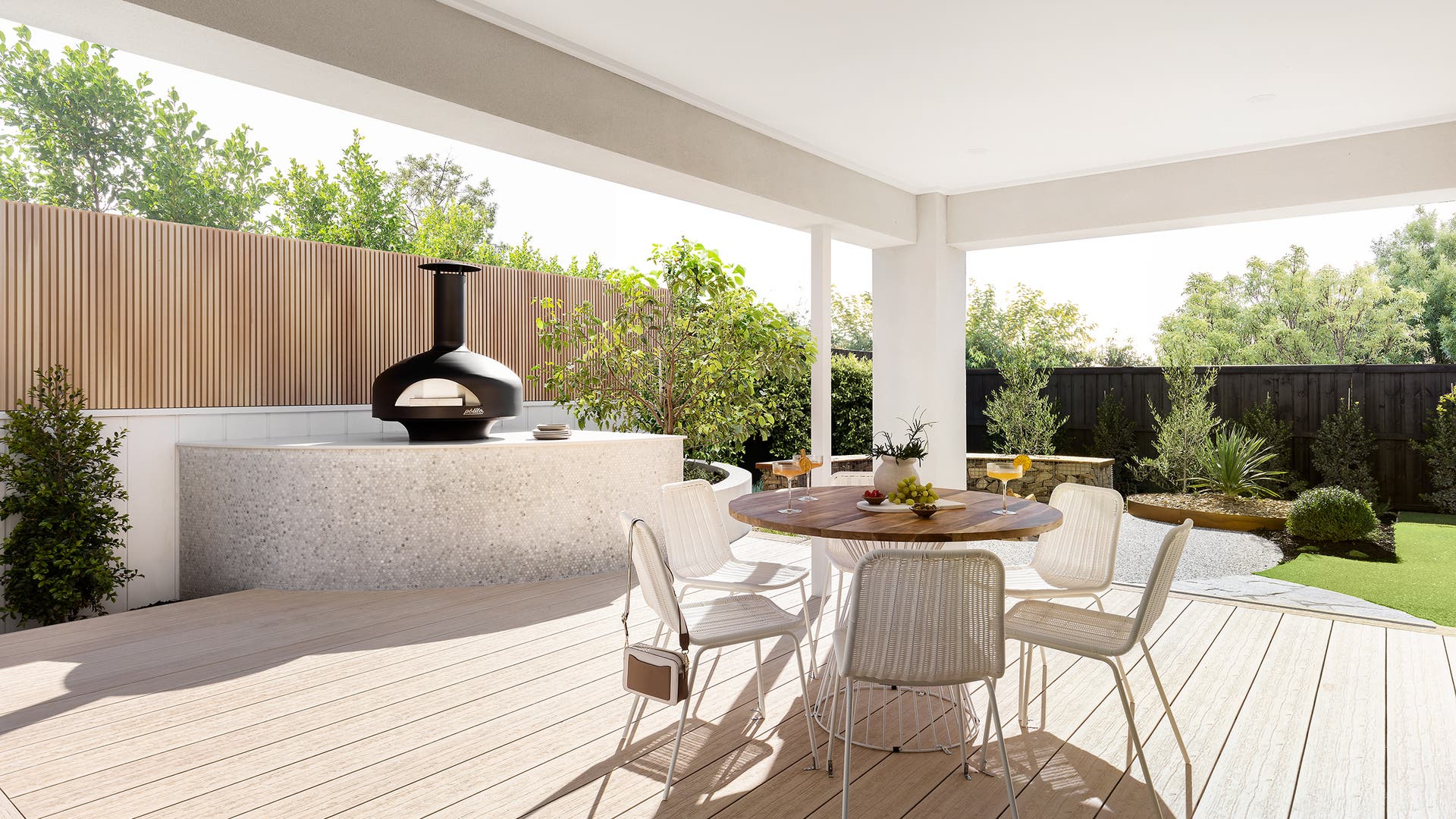 Vogue at Donnybrook display homes with outdoor furniture