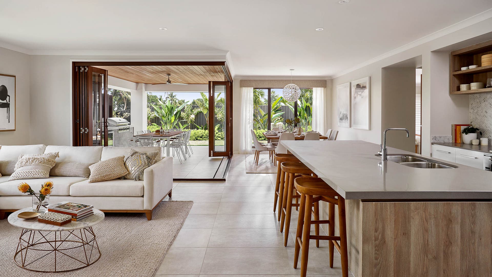 Seamless indoor-outdoor living is a feature of the Panama single storey home design. .jpg