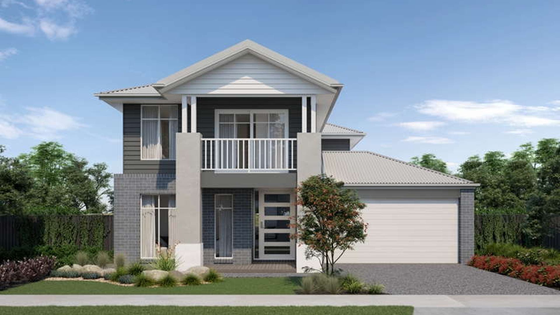 Northhampton façade, with soft grey features and coastal design elements,