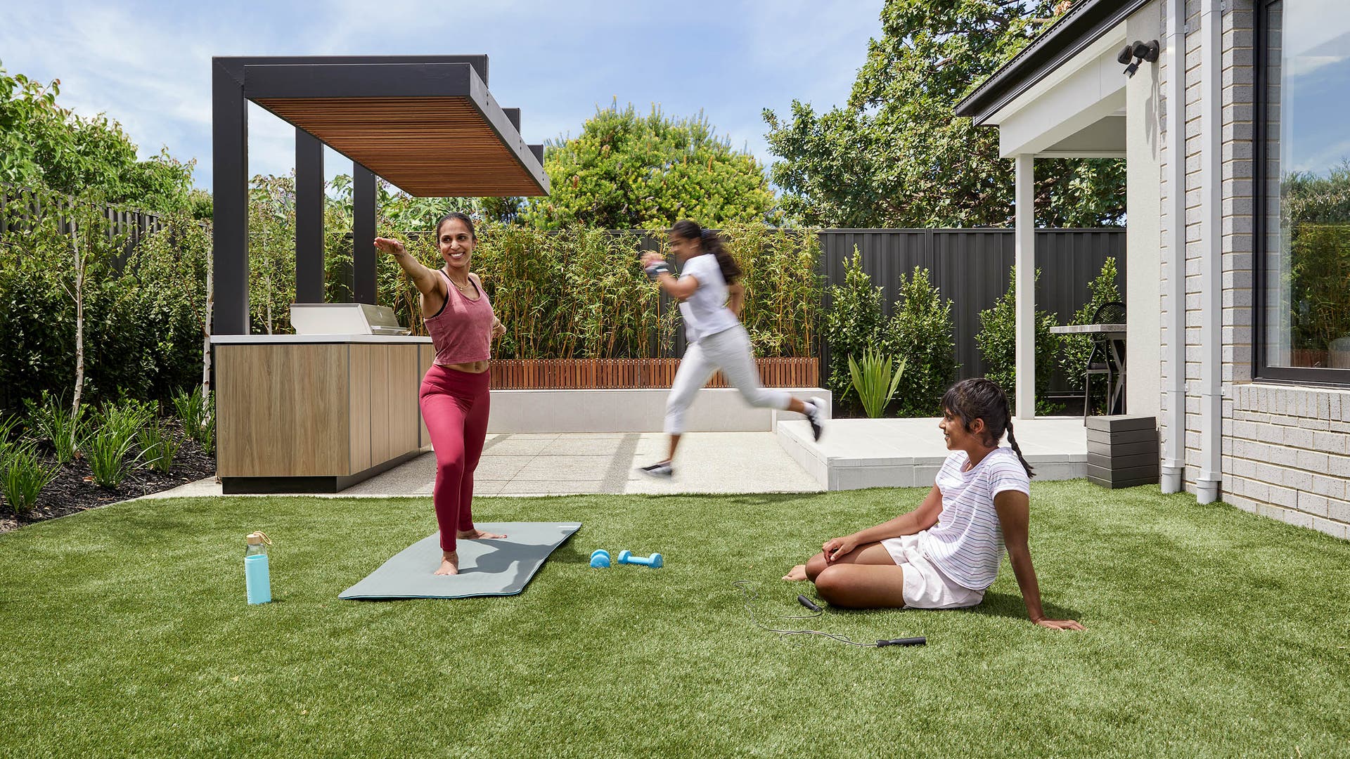 Family exercising