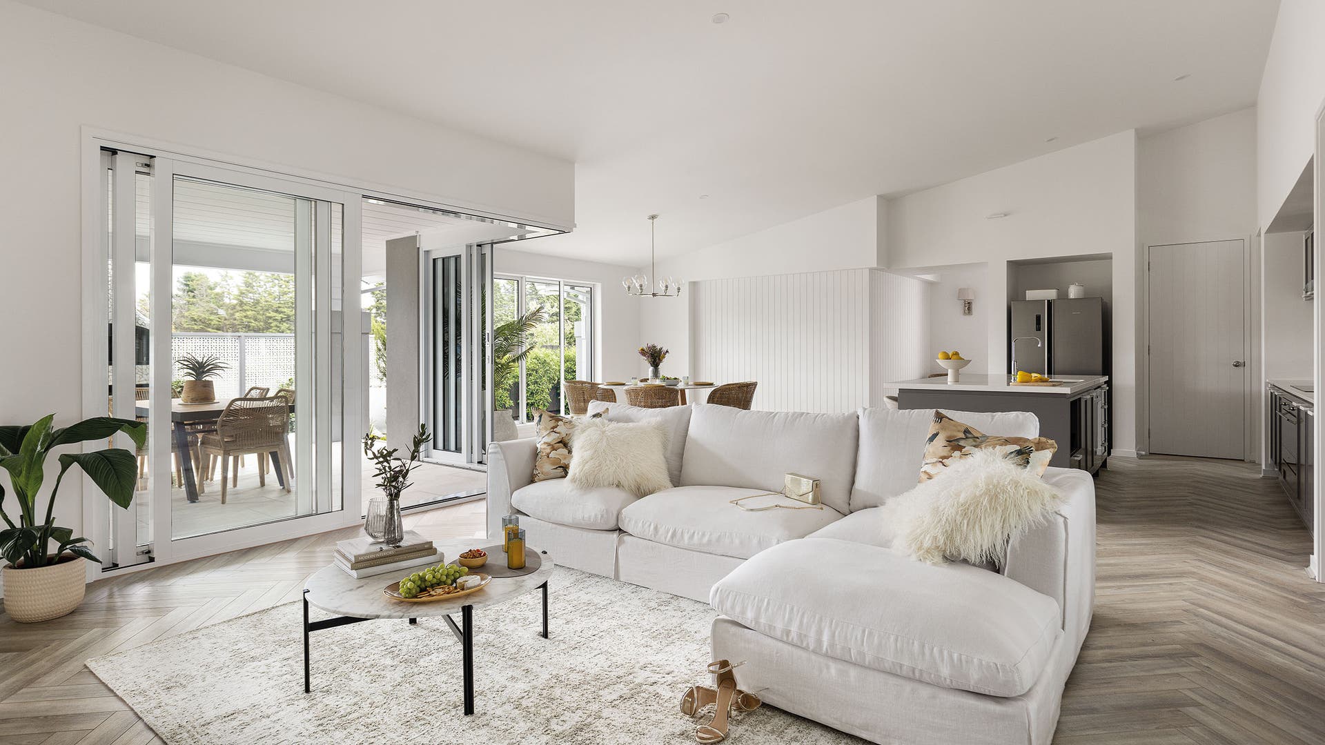 Single storey Carmelle 31A Living, Dining, Kitchen and Alfresco