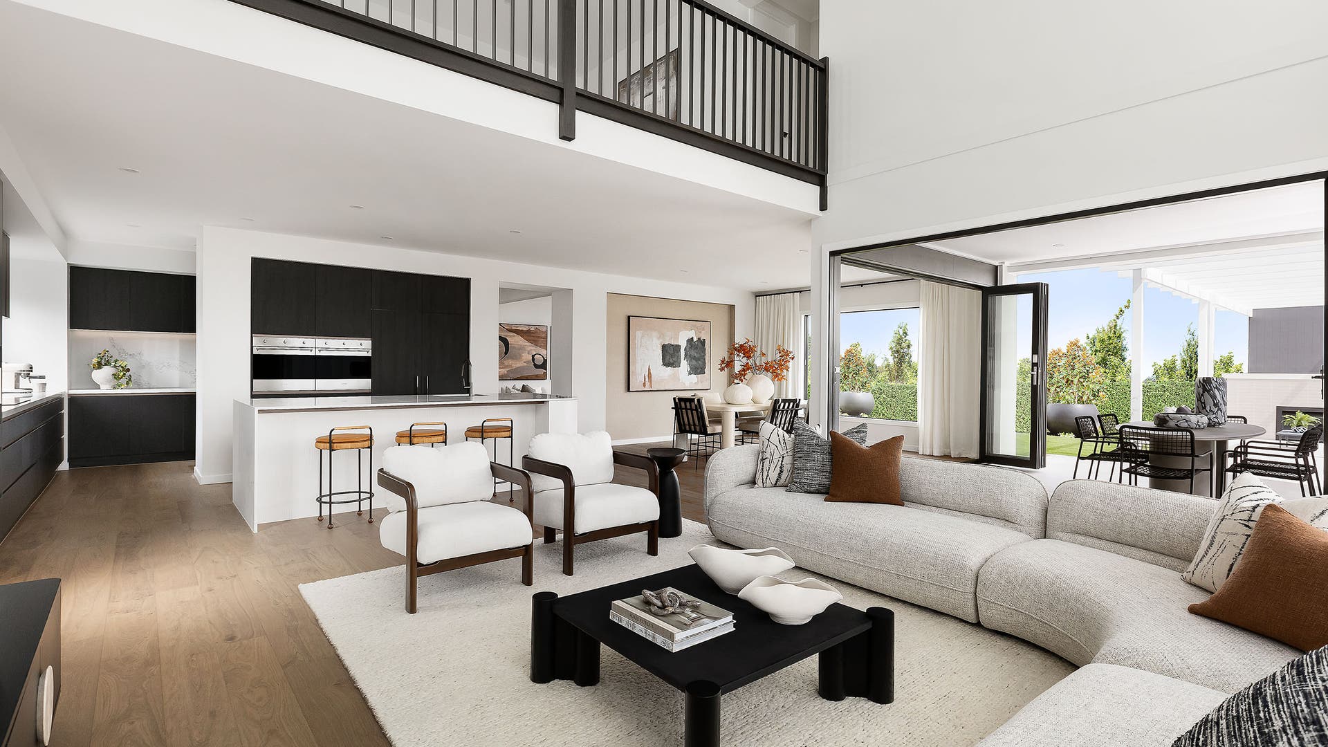 An open plan living area in a multi generational house