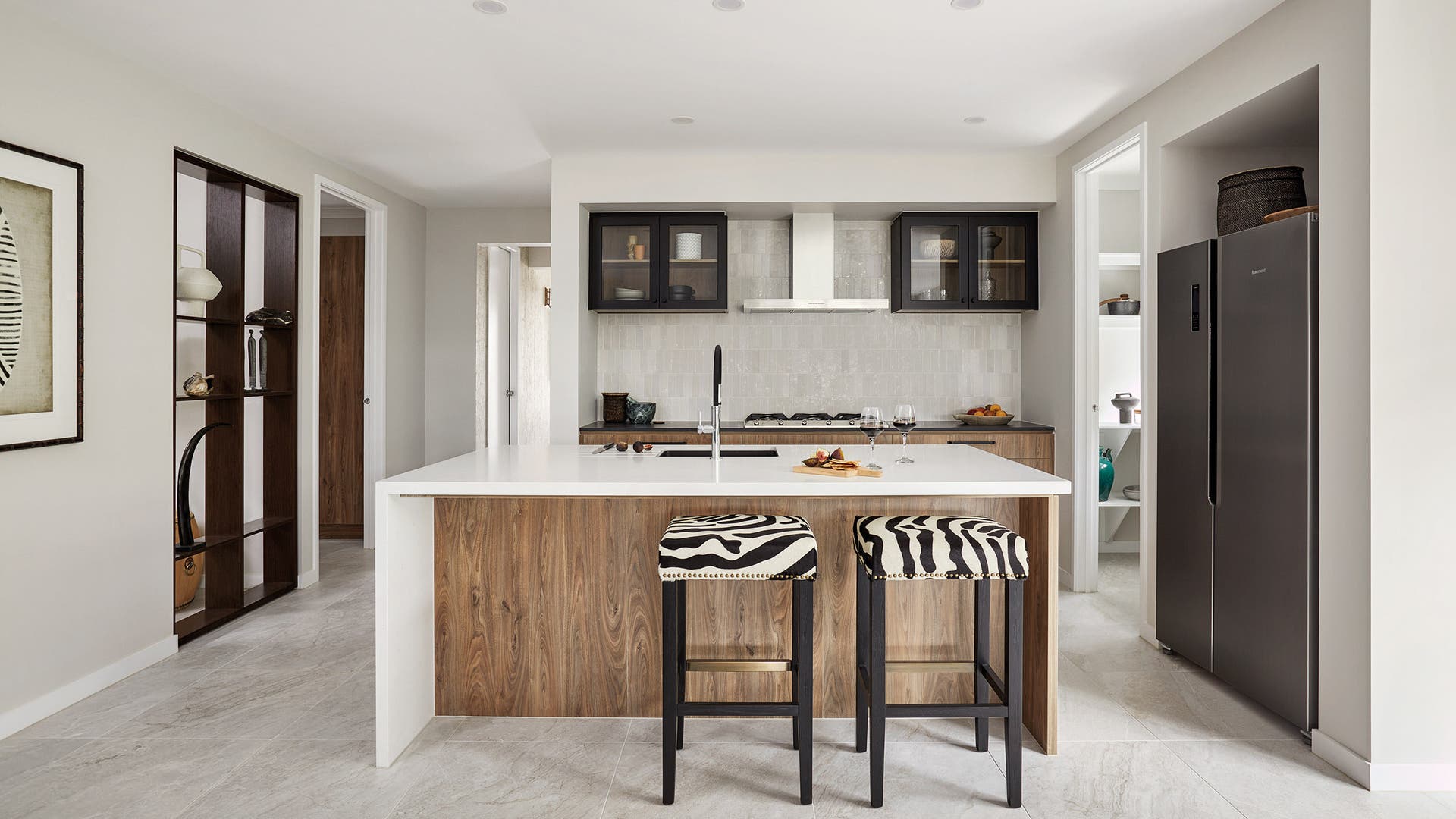 A timber-look kitchen design available through Henley Homes