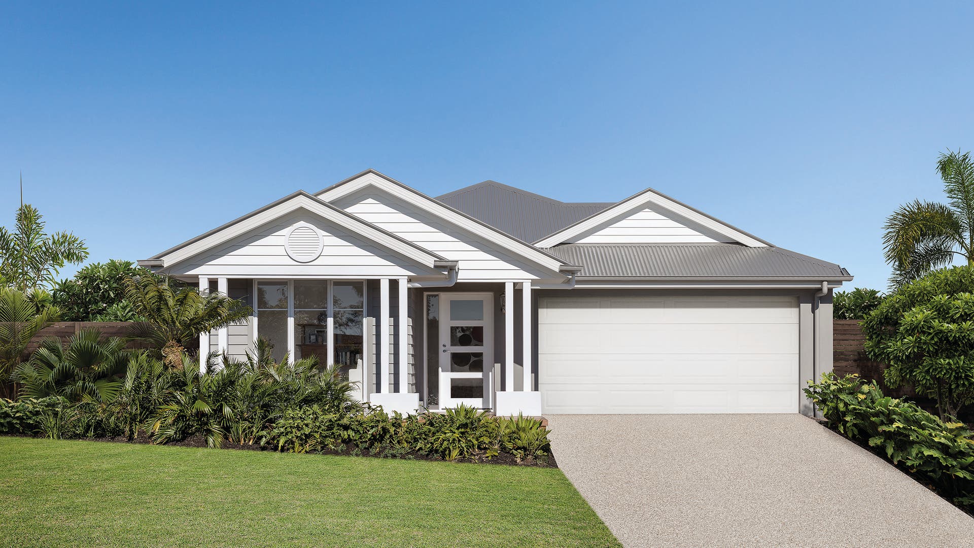 The Eastport façade on the Summit single storey home design