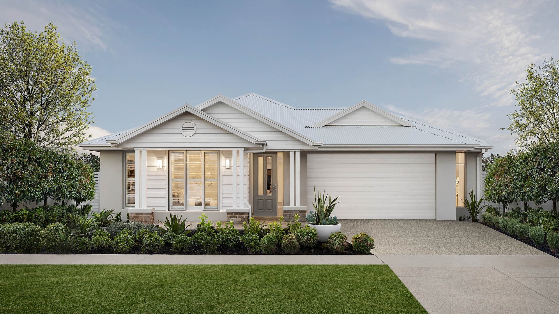 Eastport façade with Hamptons styling