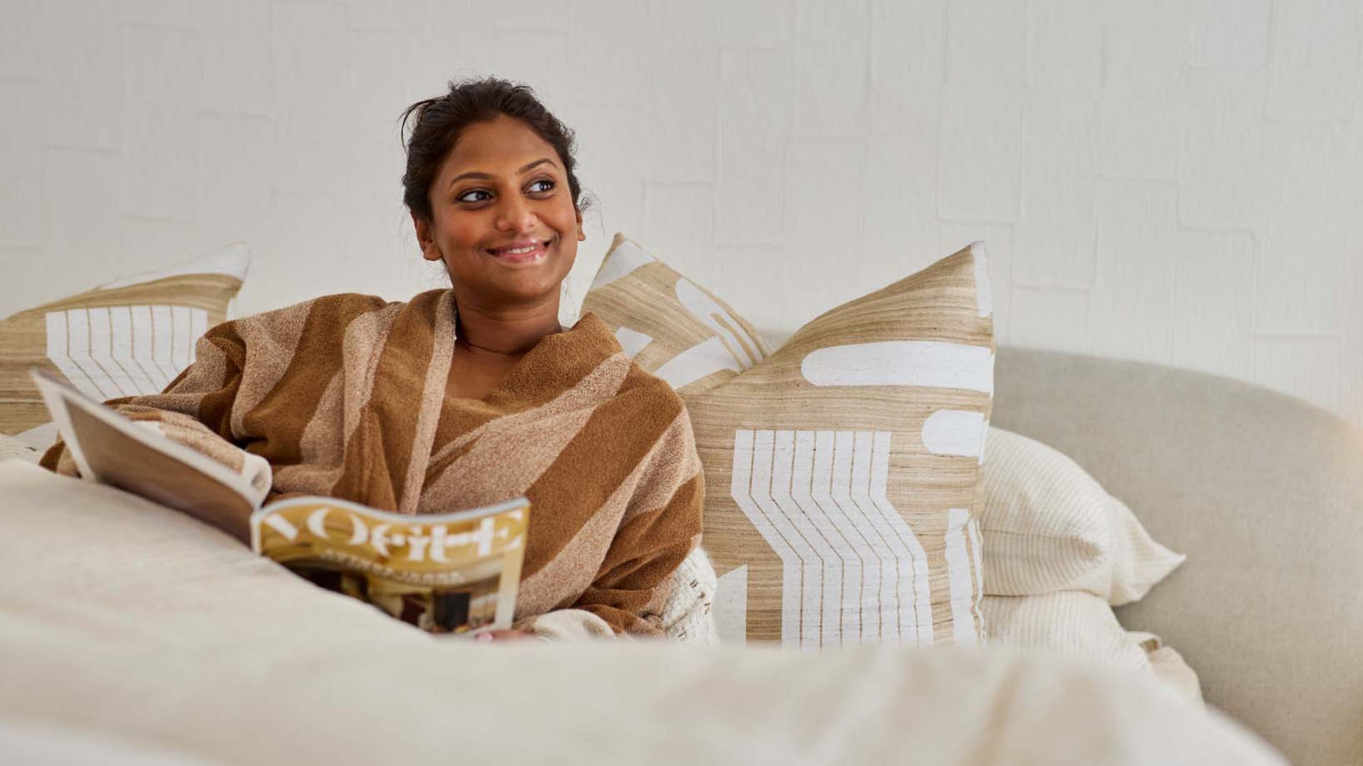 Woman laying in bed