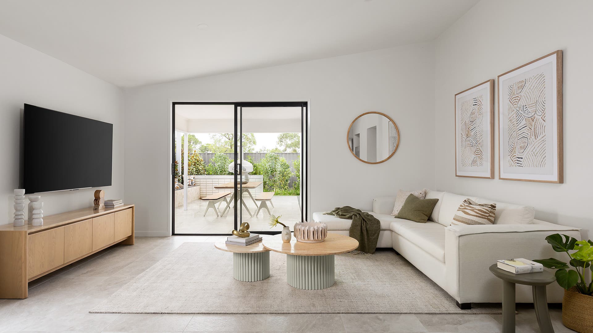 Evoka 234-S25 on display in Werribee with a raked ceiling in the lounge area.