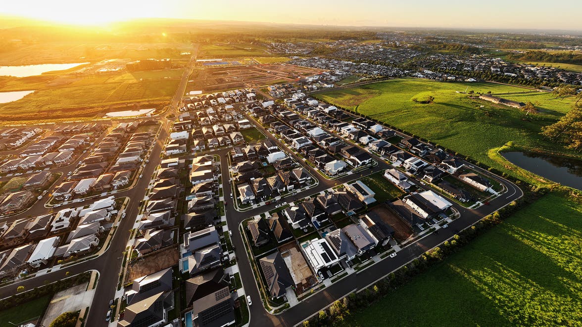 Aerial photograph of The Gables estate