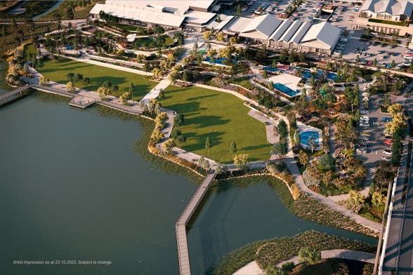 Aerial render of The Gables estate. Artists impression