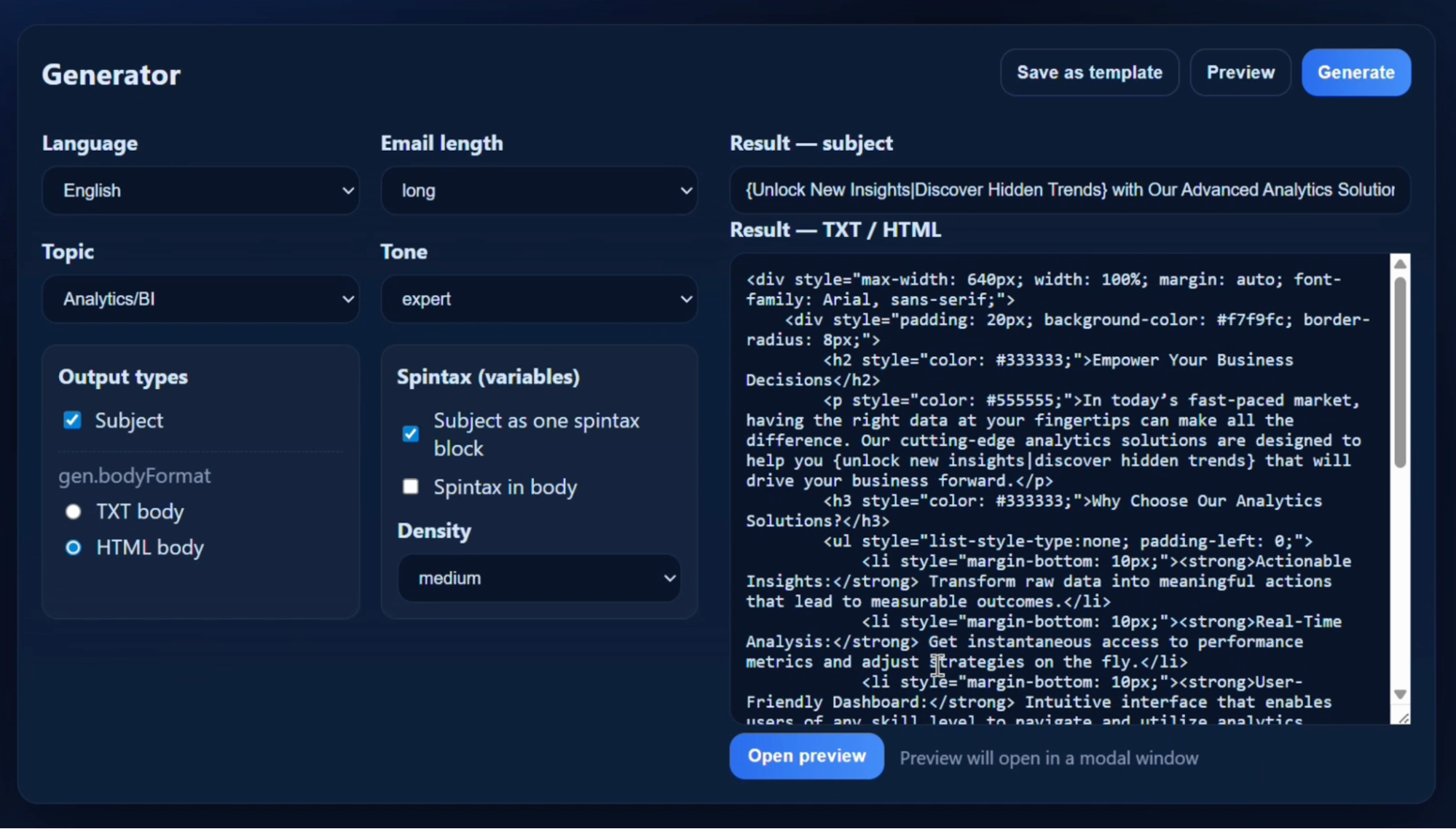 Inbox Prime AI 6 Spintax Variation