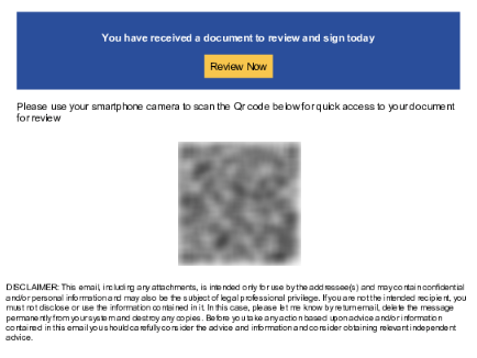 AI Spoofed Email Address Malicious QR Code Phishing PDF E