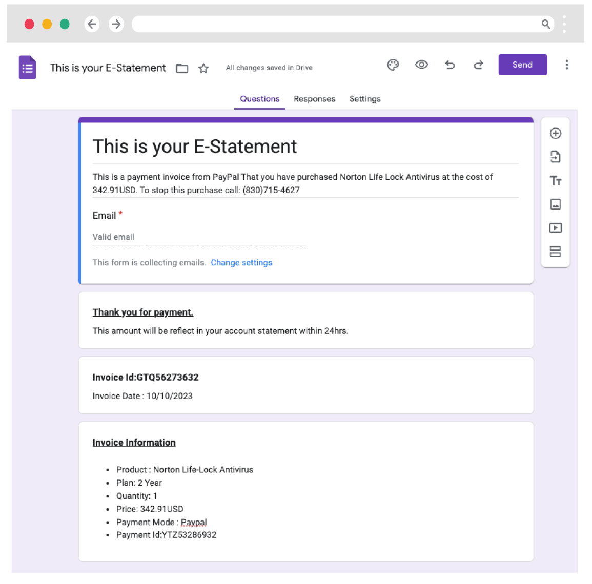 Bazar Call Attack Example Google Form E