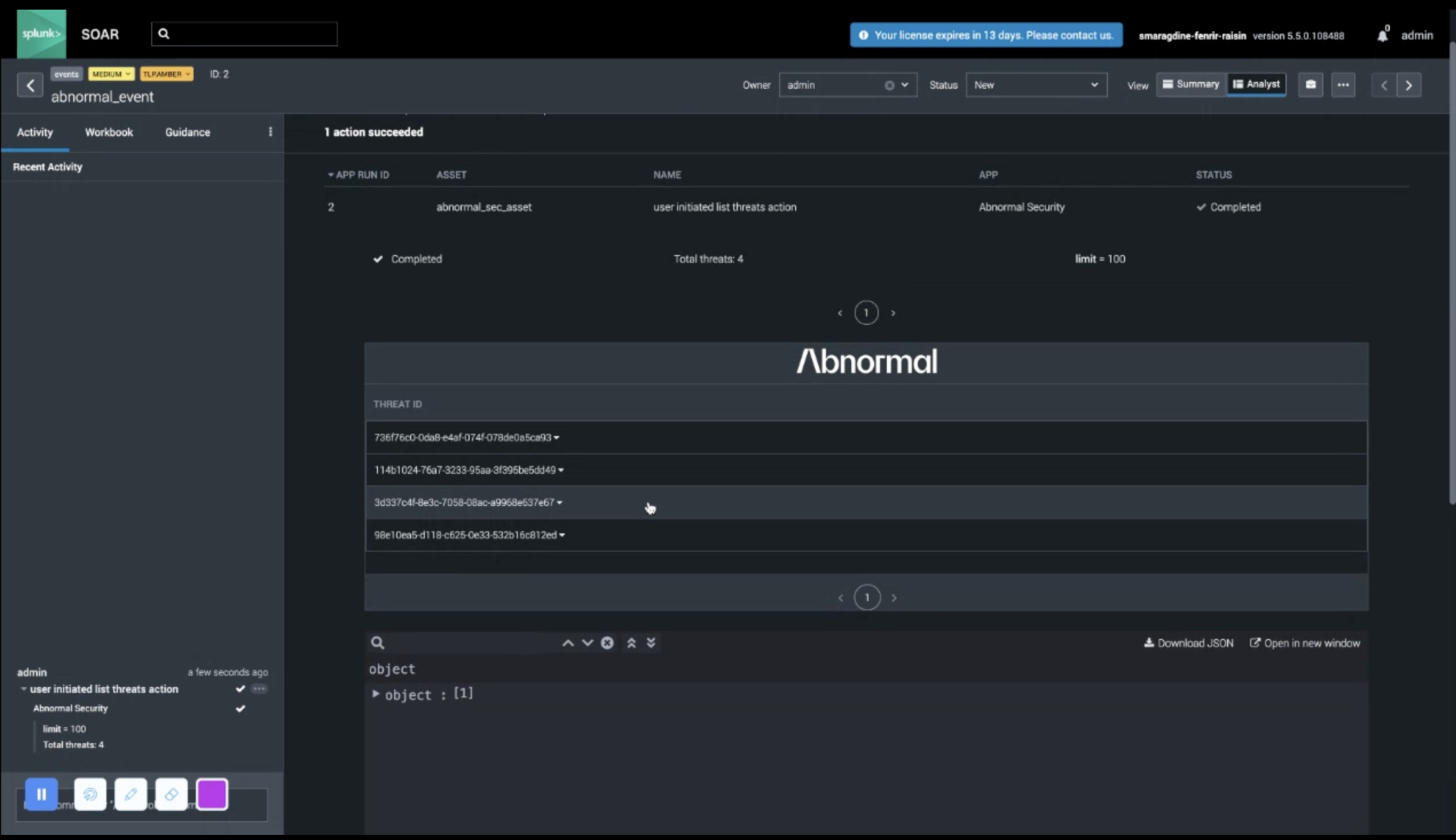 Splunk Screenshot