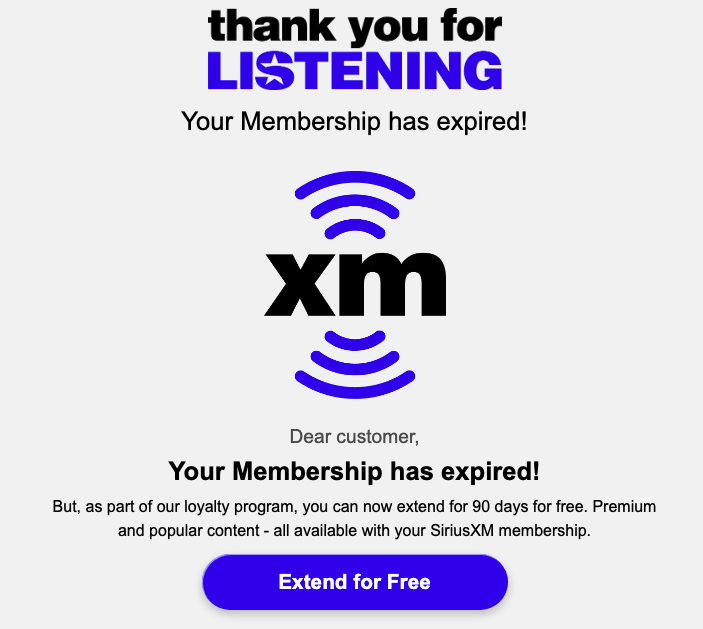 AI Sirius XM Impersonator Fake Cancellation Landing