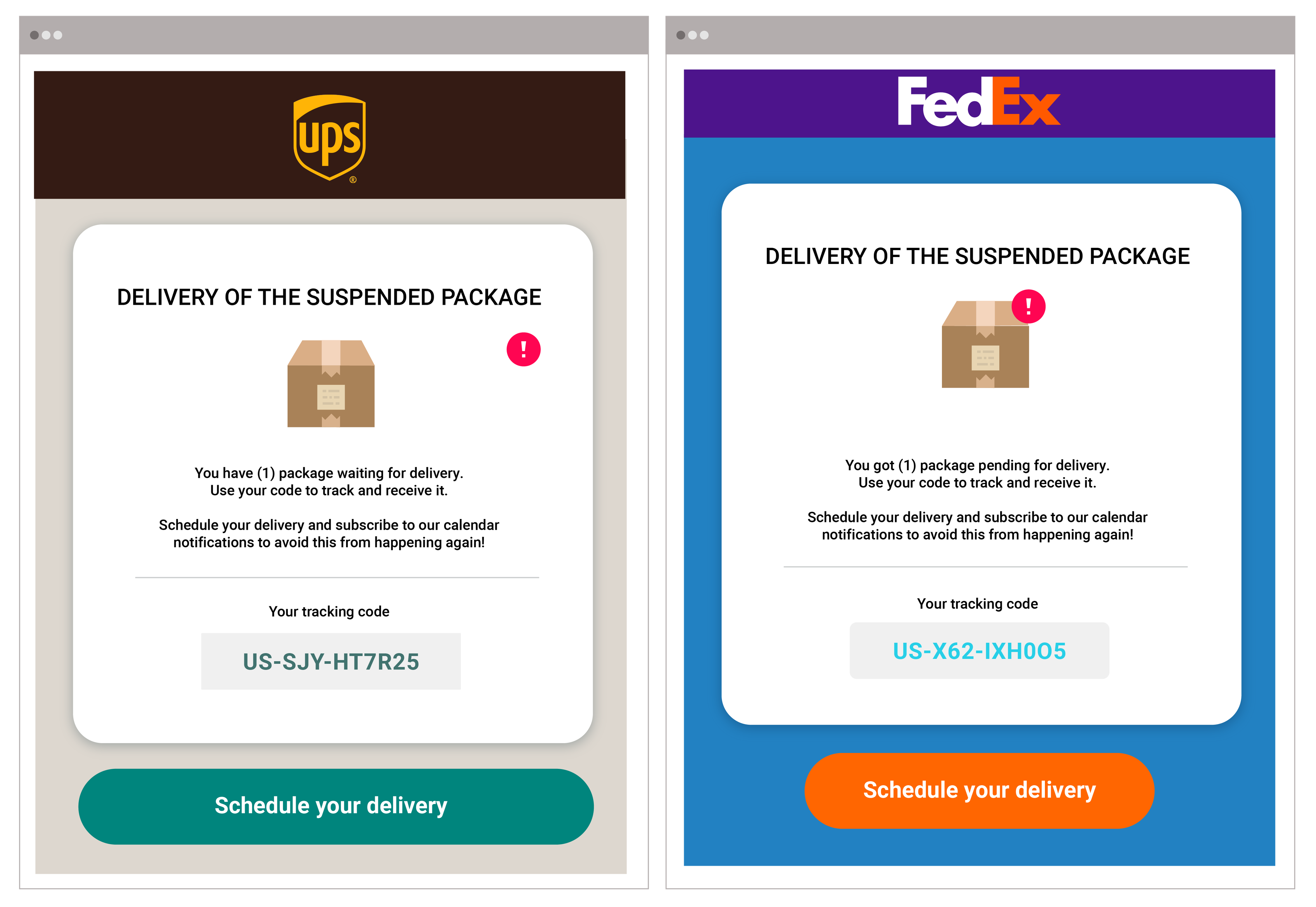 UPS Fed Ex Phishing Impersonation Phishing Page 1 B